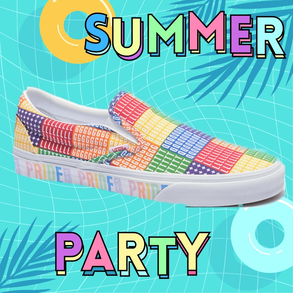 Vans 🌈 Slip-on Pride Multi LGBTQ+ Rainbow Red Orange Yellow Green Blue Purple